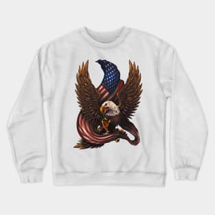 eagle with american flag Crewneck Sweatshirt